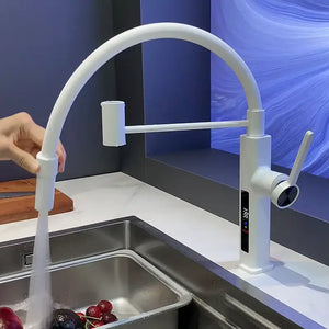 LED Panel Deck Mounted Flexible Hose Sink Kitchen Faucet - Kitchen Faucets