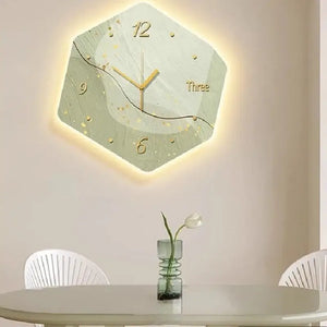 Luminous Abstract Geometric Wall Clock Modern Design - view 4