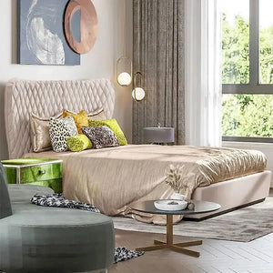 Luxury Napa PU Leather Double Bed Frame - Bedroom