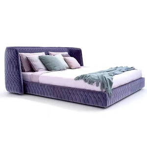 Velvet Upholstered Queen and King Bed Frame - view 2