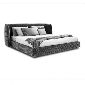 Velvet Upholstered Queen and King Bed Frame - view 3