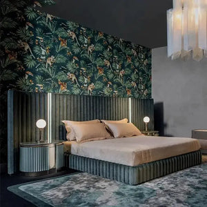 Double Backrest Upholstered Bed Frame 180x200cm