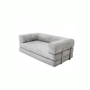 Minimalist Corduroy Foldable Bed Sofa - Gray - Length 150 cm - Sofa