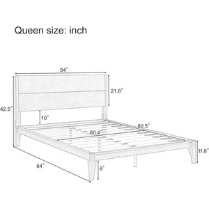 Minimalist Modern Bamboo Wood Platform Bed Frame - Bedroom