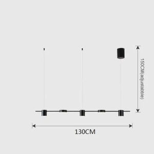 Minimalist Nordic LED Ceiling Chandelier - 5 Heads Black / AC 100-130v / Cold White - Lamps