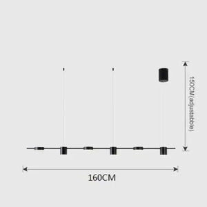 Minimalist Nordic LED Ceiling Chandelier - 6 Heads Black / AC 100-130v / Cold White - Lamps