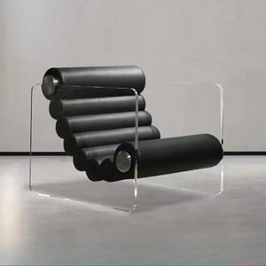 Modern Acrylic Suspension Microfiber Leather Chair - Chair