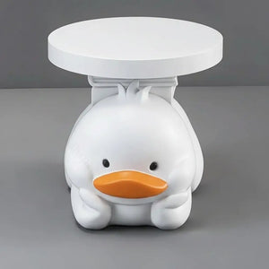 Modern Cartoon Duck Ornament Tray Side Table - White - Multifunctional coffee table