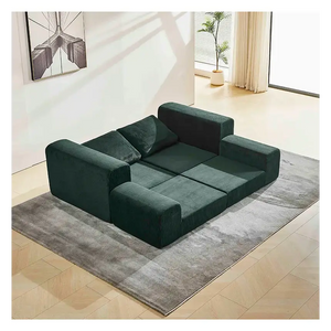 Corduroy Compressed Sectional Sofa Modern Minimalist - view 9