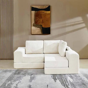 Corduroy Compressed Sectional Sofa Modern Minimalist