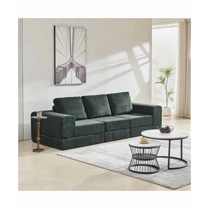 Corduroy Compressed Sectional Sofa Modern Minimalist - view 11