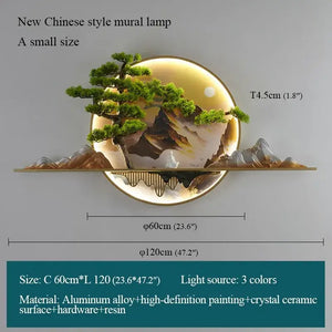 Modern Landscape Mural LED Wall Lamp with 3 Color Modes - view 9