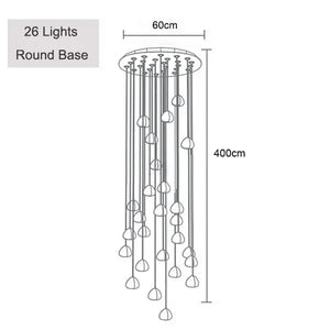 Modern Crystal Chandelier LED Long Pendant - Dia 60cm 26Lights / Warm white 3000K - Lamps