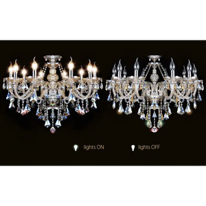 Crystal K9 Chandelier Polished Chrome Flush Mount Lighting - view 11