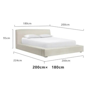 Modern Double Soft Fabric Upholstery Bed Frame - Bedroom