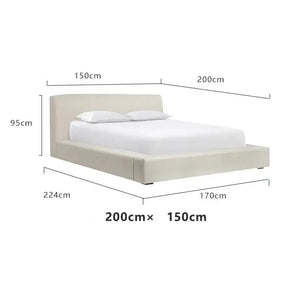 Modern Double Soft Fabric Upholstery Bed Frame - Bedroom