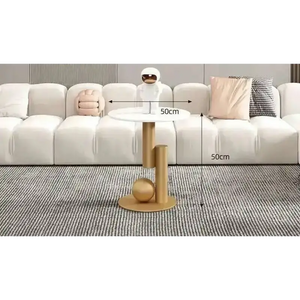 Modern Irregular Base Oval Side Coffee Table - Gold Table 50cm - Multifunctional coffee table