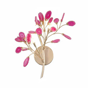 Modern Led Tree Chandeliers - Pink Red agate / 2 Lights - Lamps