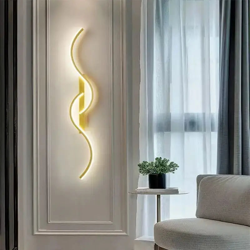 Modern LED Wall Lamp Moon Astronaut Design Black Gold - view 2