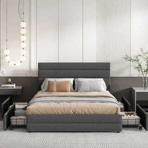 Modern Linen Storage Bed Frame Queen King