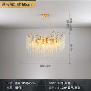 Modern Luxury Crystal Tassel Chandeliers - Dia 60cm / 110V / Warm Light 3000k - Lamps
