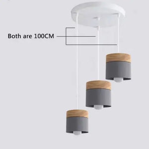 Modern Macaron Iron Wood Pendant Lamp - Round Gary / Without bulb - Pendant Lamp