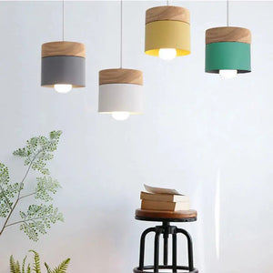 Modern Macaron Iron Wood Pendant Lamp - Pendant Lamp