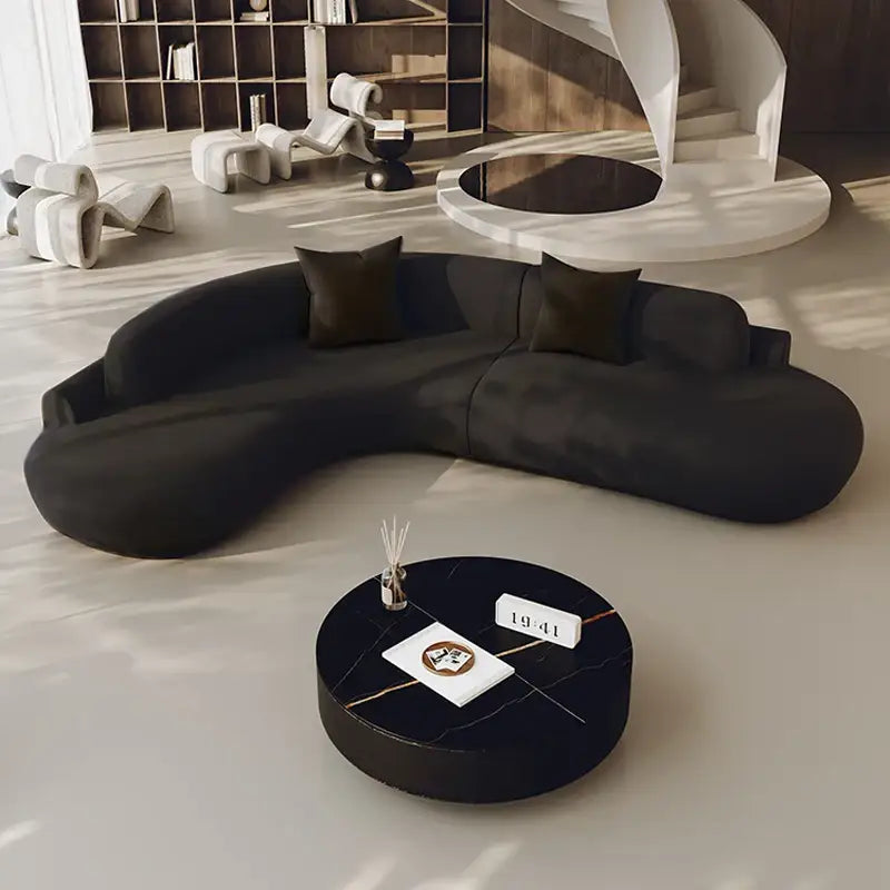 Modern Minimalist Curved Coffee Table Sofa Set - Compressed Sofa