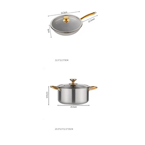 Modern Minimalist Titanium Uncoated Cookware Set - Cookware set