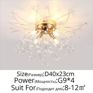 Modern Nordic Firefly Chandelier Lamp - Gold 4 heads / Cool white no remote - Lamps