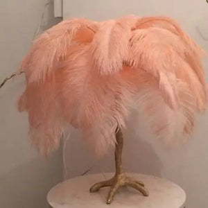 Modern Ostrich Table Lamp - Table Pink / All Copper Body - Desk Lamp