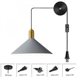 Modern Painted Grey Pendant Light - Light Grey / NO plug - Pendant Lamp