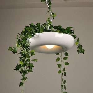 Modern Pendant Plant Pot Hanging Lamp - White - Lamps