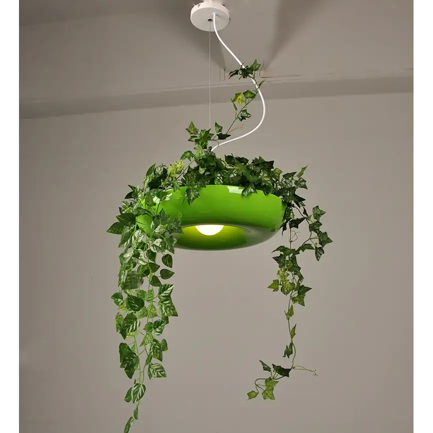 Modern Pendant Plant Pot Hanging Lamp - Green - Lamps
