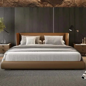 Modern King Bed Frame with PU Leather Headboard - view 6