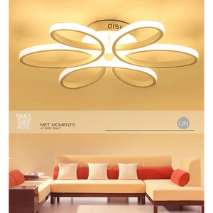 Dimmable Chrome Flower Pendant Light with Remote Control - view 2