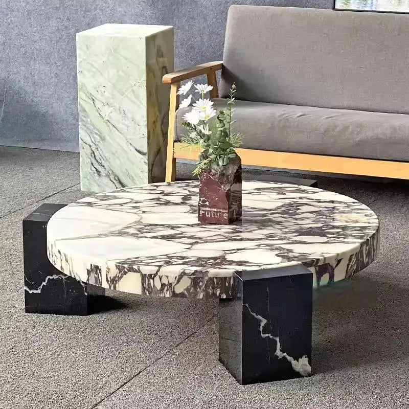 Modern Round Marble Top Legs Coffee Table - Multifunctional coffee table