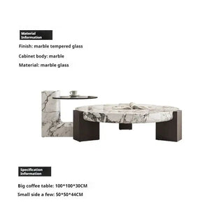Round Marble Coffee Table with Calacatta Viola Top - view 22