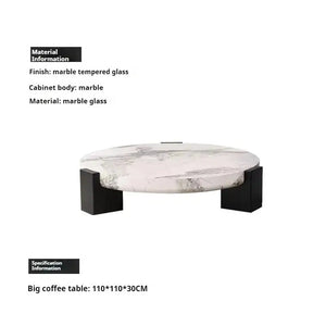 Round Marble Coffee Table with Calacatta Viola Top - view 6