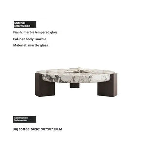 Round Marble Coffee Table with Calacatta Viola Top - view 16
