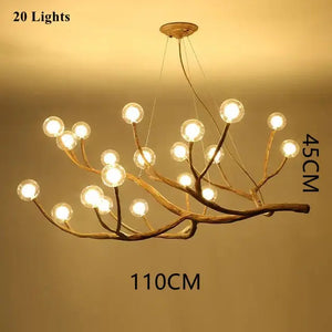 Modern Tree Branch Glass Bubble Lamp - 20 Heads Clear ball / Warm white 3000k - Lamps