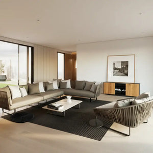 U-Shape Outdoor Sofa Set Modern Rattan Garden Furniture - view 10