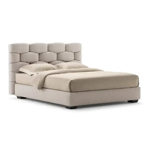 Modern Upholstered Double Bed Frame with High Backrest - view 2