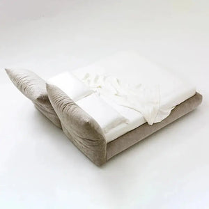 Modern Widened Backrest Wood Metal Bed Frame - Black / 180×200cm - Bedroom