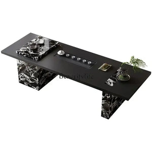 Natural Rock Slab Dining Table 180-220cm Minimalist Design - view 6