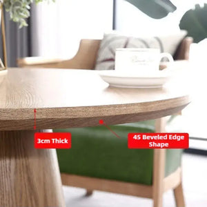 Round Pine Coffee Table Modern Minimalist Design - view 6
