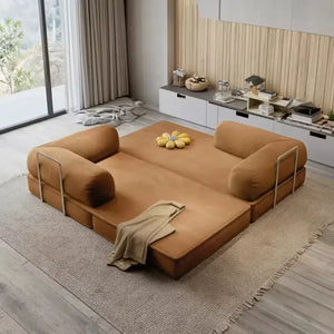 Modular Corduroy Sleeper Sofa Bed Space-Saving Design - view 3