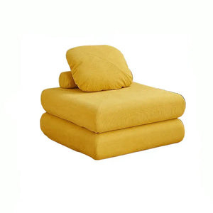Modular Velvet Floor Sofa L-Shaped Japandi Design - view 7