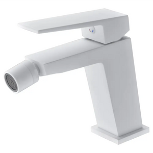 Matte White Single Lever Bidet Mixer Tap, main product view