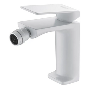 Matte White Single Lever Bidet Mixer Modern Design, main product view